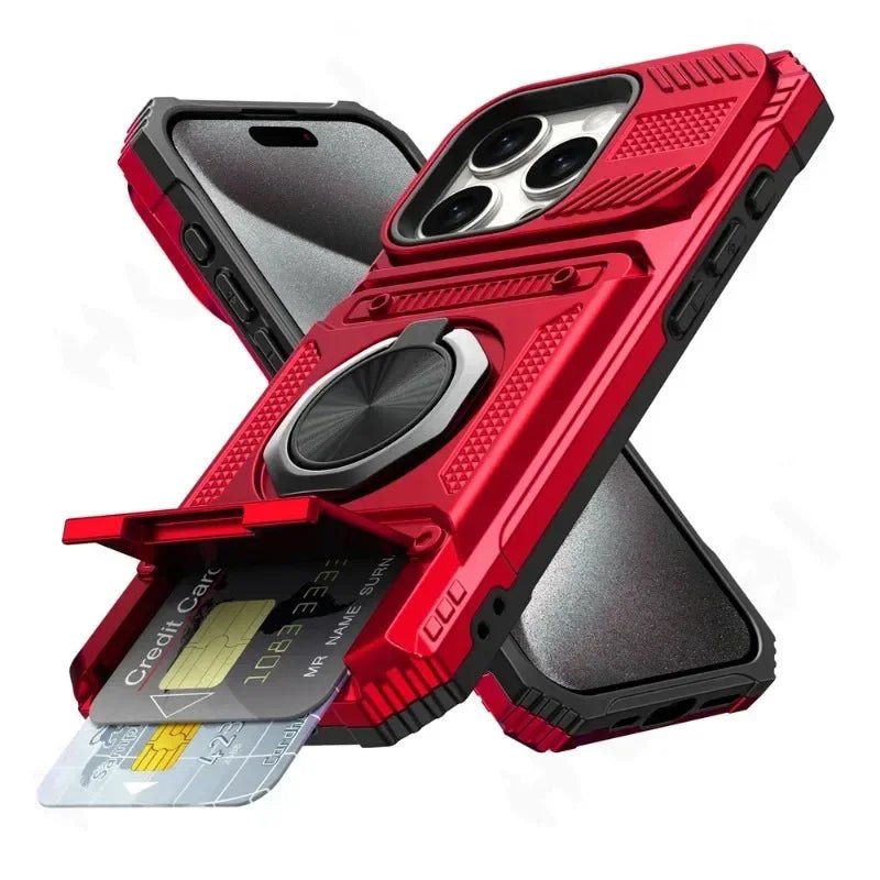 Dual - Layer Shockproof Magnetic Armor Wallet Case for iPhone - The Armour Case