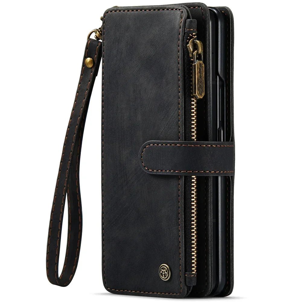 LuxVintage Classic Leather Z Fold Case – Shockproof Magnetic S - Pen Holder - The Armour Case