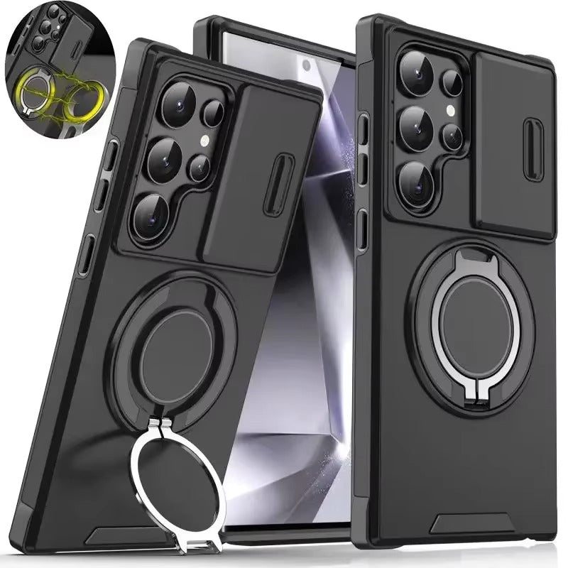 ArmorSlide Magnetic Shockproof Ring for Samsung Galaxy Case with Camera Cover