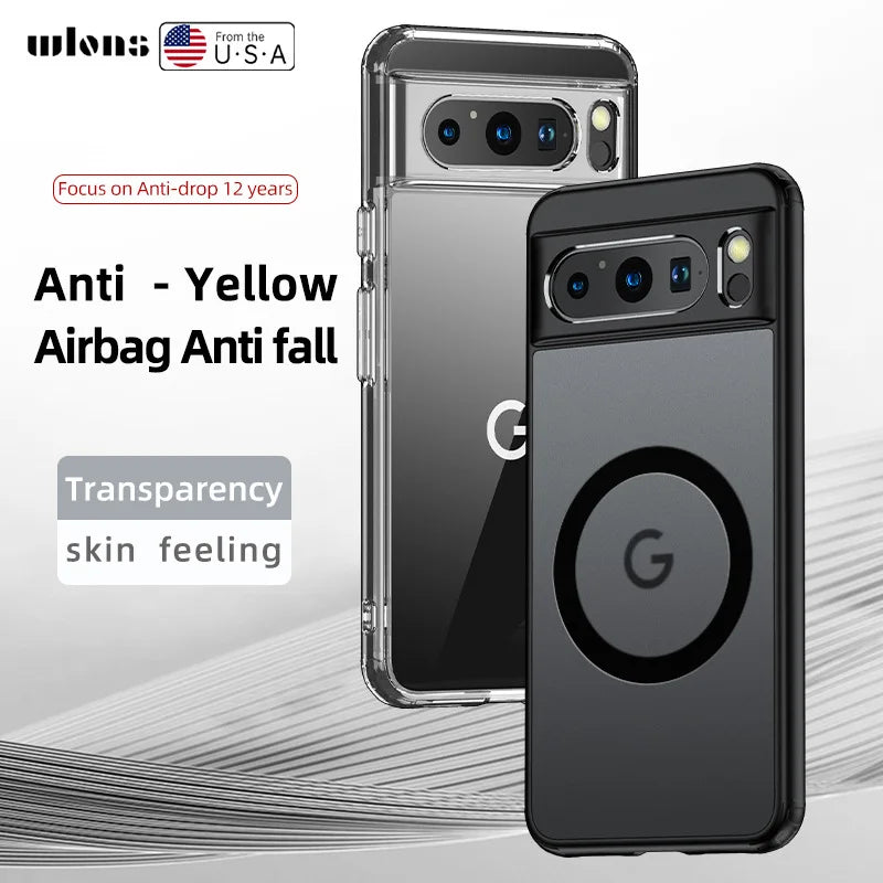 AeroShield Magnetic Pixel Armor Google Pixel Case – Anti-Yellow Clear Airbag Protection