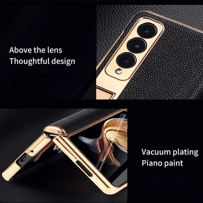 ArmourLuxe Leather Fold Magnetic Samsung Galaxy Case – Gold Hinge Protection - The Armour Case
