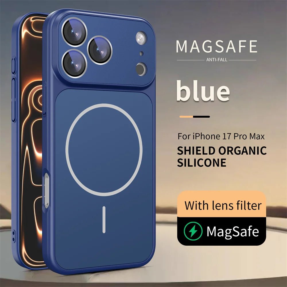 LuxeMag Orange Silicone Shield Case – Magnetic Camera Lens Protection for iPhone - The Armour Case