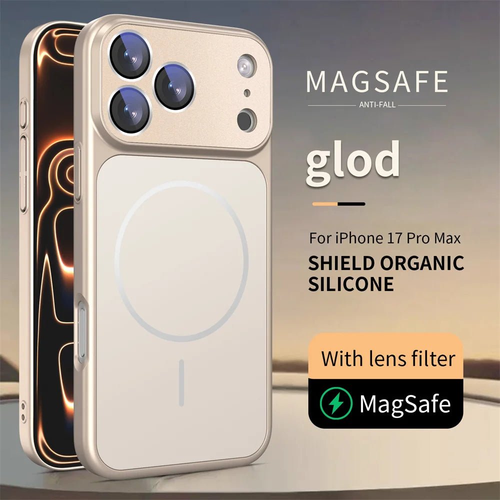 LuxeMag Orange Silicone Shield Case – Magnetic Camera Lens Protection for iPhone - The Armour Case