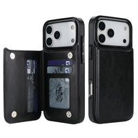 Rugged Magnetic Faux Leather Wallet Case With Secure Kickstand