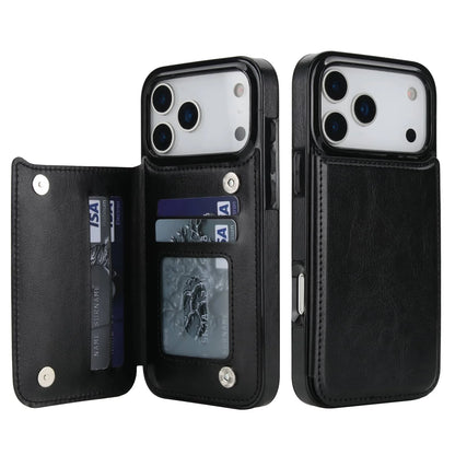 Rugged Magnetic Faux Leather Wallet Case With Secure Kickstand