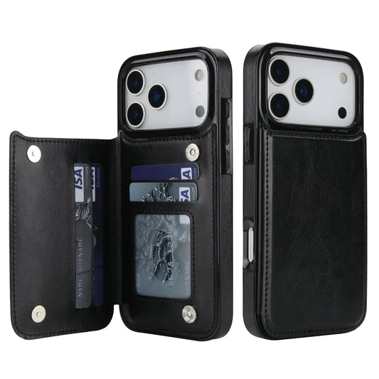 Magnetic PU Leather Wallet Case with Kickstand & Card Holder