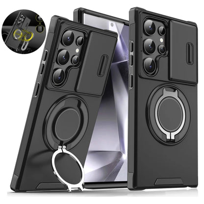 TitanShield Slide Lens Armor Samsung Galaxy Case with Magnetic Ring Holder - The Armour Case