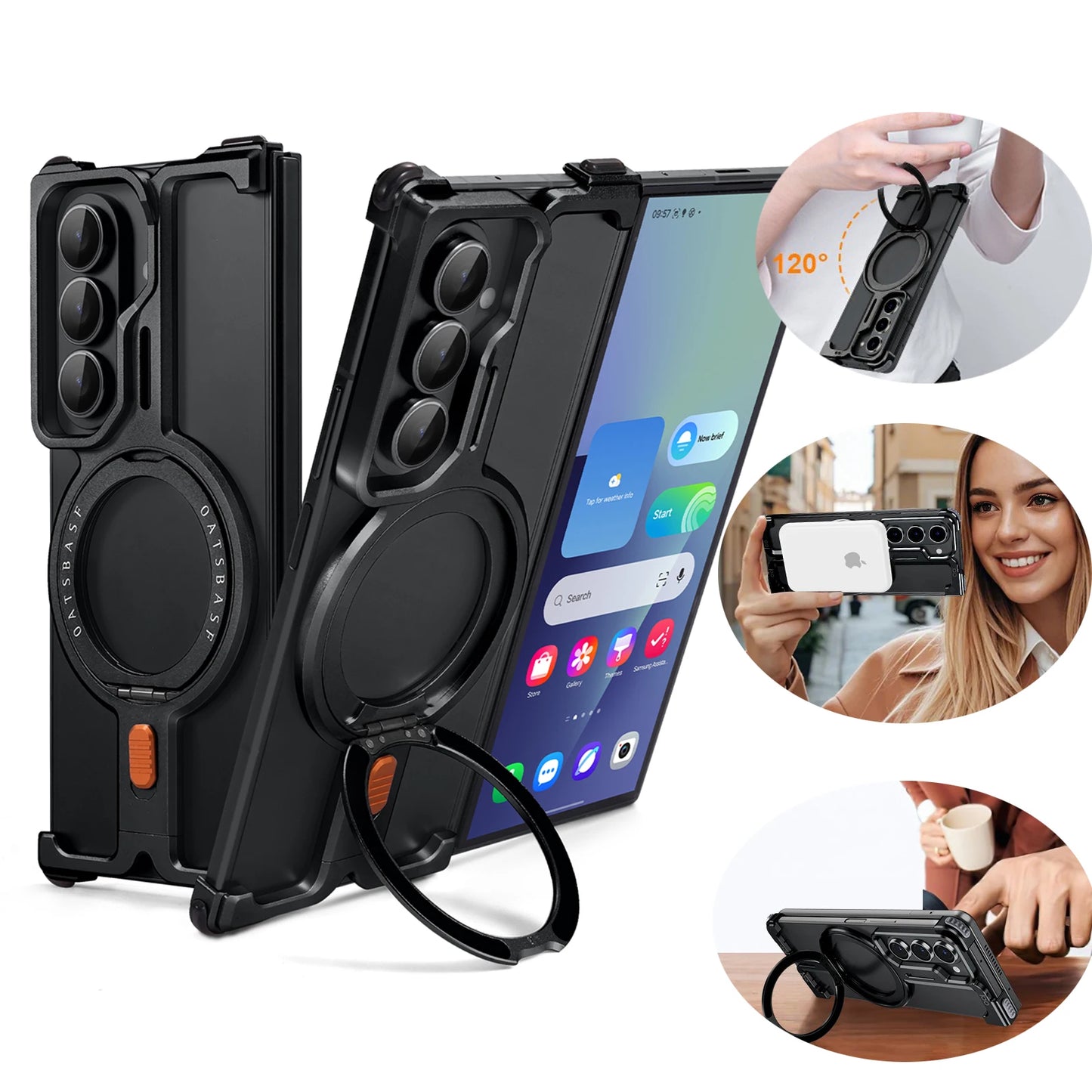 Magnetic Rotating Ring Stand Case for Samsung Galaxy Z Fold 7