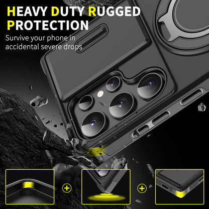 TitanShield Slide Lens Armor Samsung Galaxy Case with Magnetic Ring Holder - The Armour Case