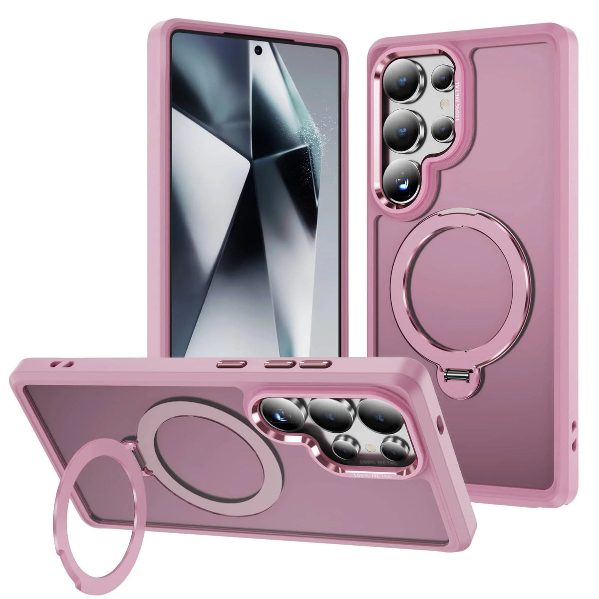 360° Magnetic Samsung Galaxy S23–S25 Ultra Case with Rotatable Ring