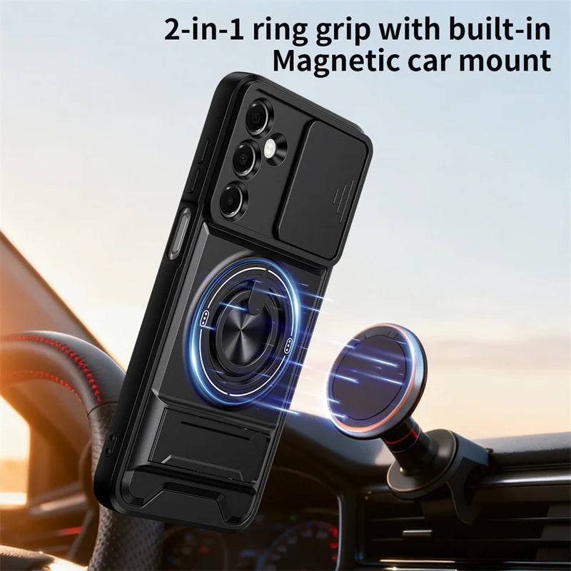 Ultimate Samsung Galaxy Armor Magnetic Stand Ring Case – Rugged Lens Protection