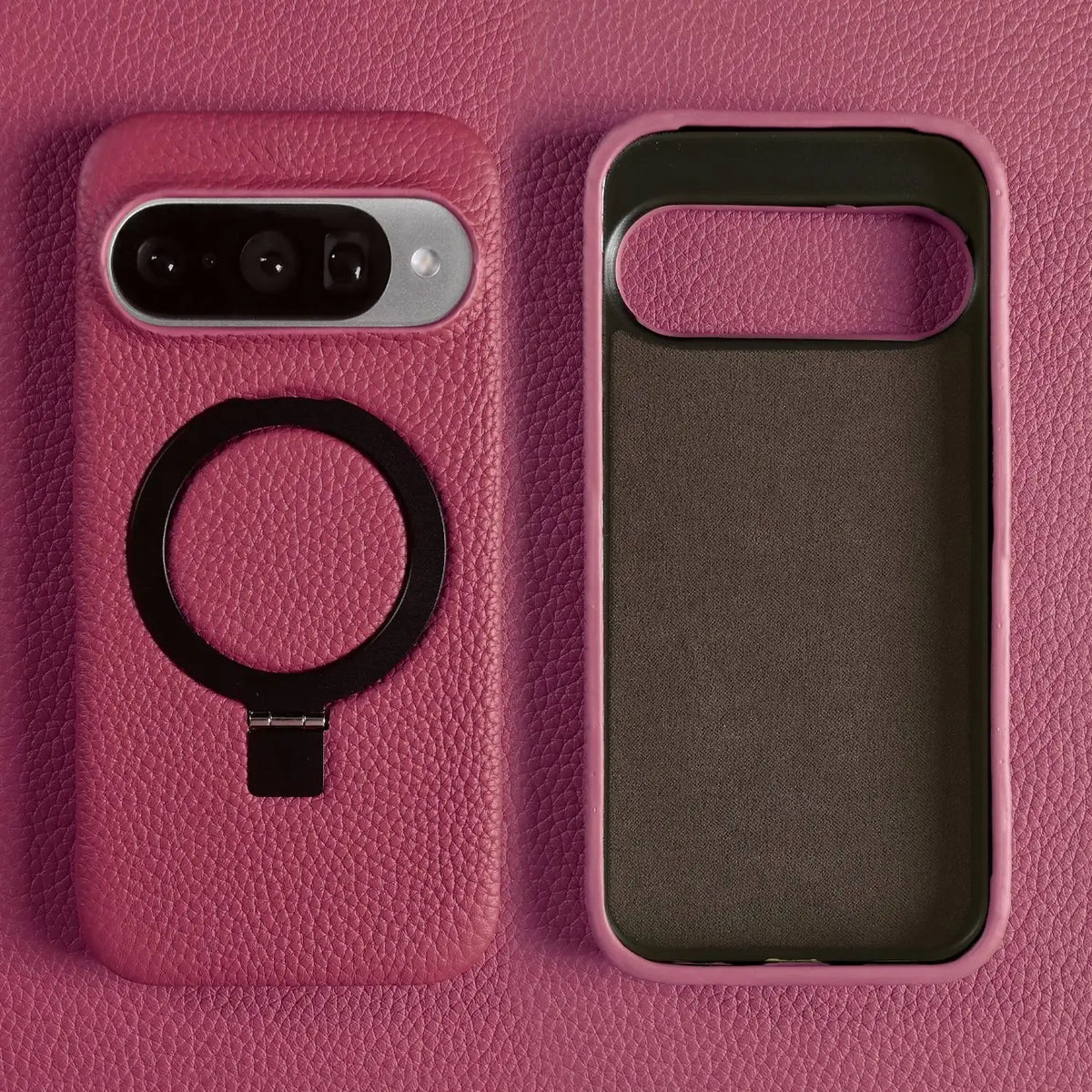ArmourLux Magnetic Ring Stand Leather Google Pixel Case – Shockproof Grip Holder