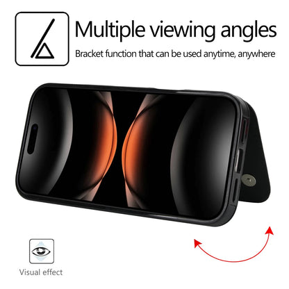 Rugged Magnetic Faux Leather Wallet Case With Secure Kickstand