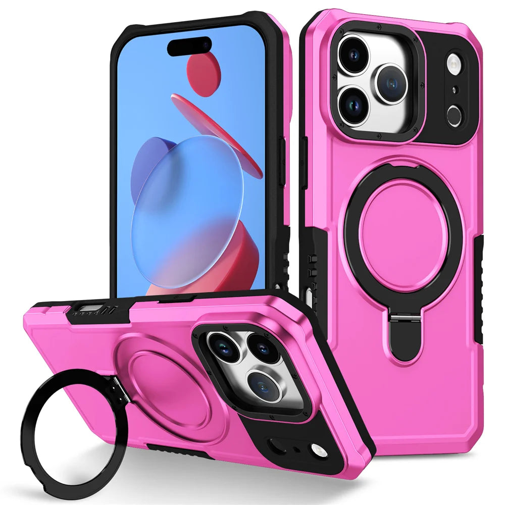 ShieldX Magnetic Armor Stand iPhone Case With Reinforced Anti Slip Grip
