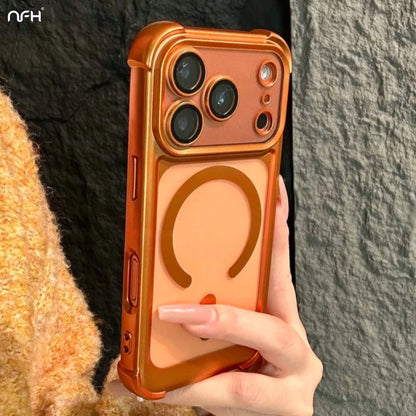 HaloRing Magnetic Matte Clear Bumper Case with Plated Frame Protection