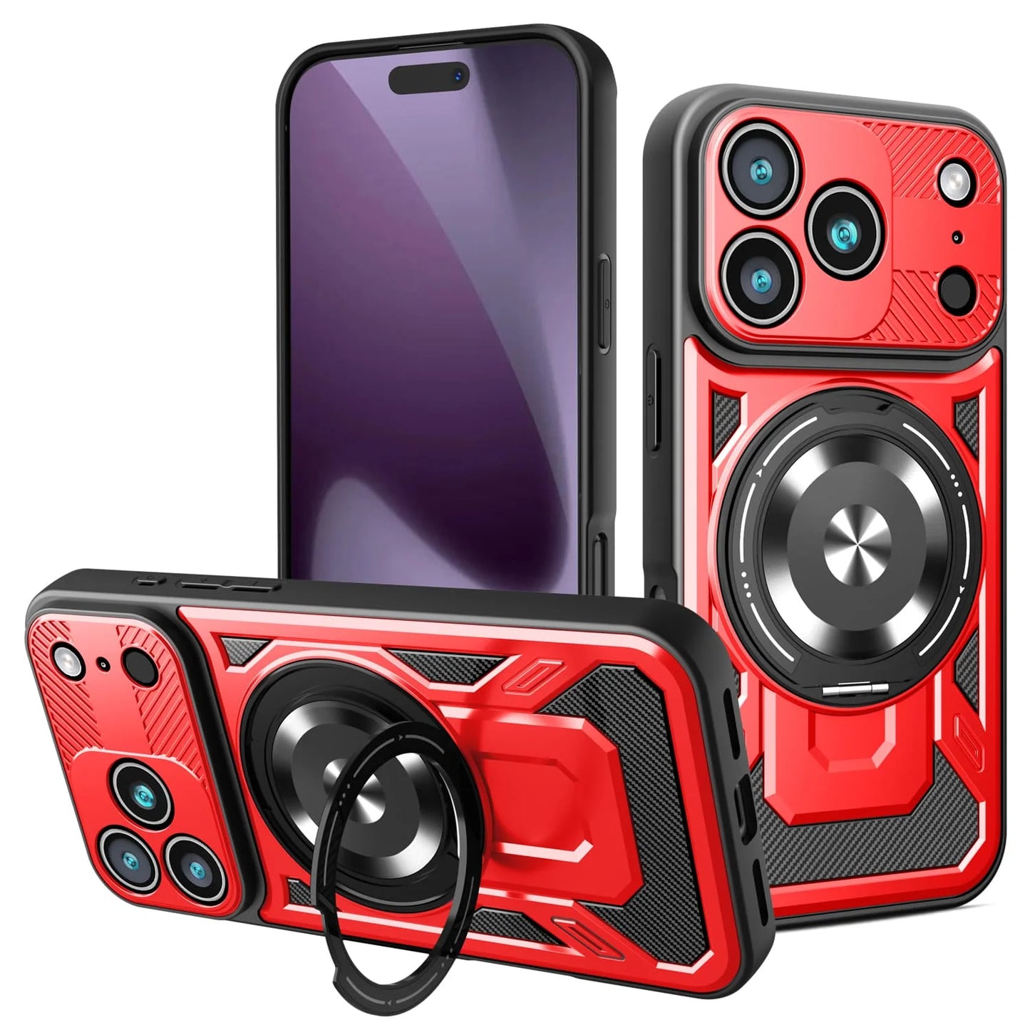 Bastionforge Magnetic Shockproof Ring Kickstand Armor Phone Case Protection