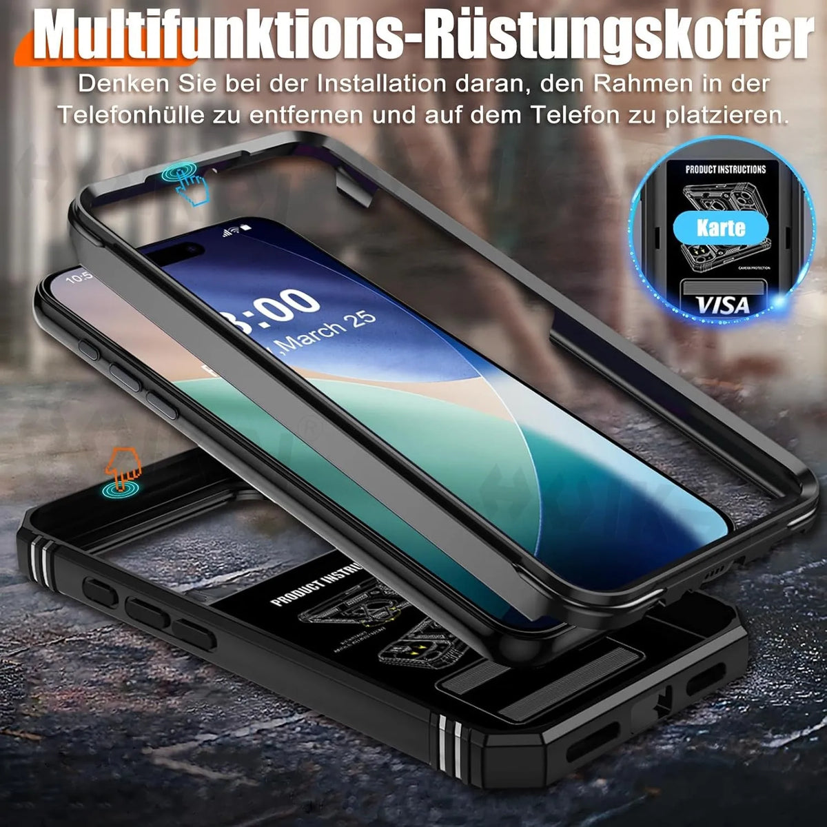 Robust Slide Camera iPhone Rugged Case with Stand