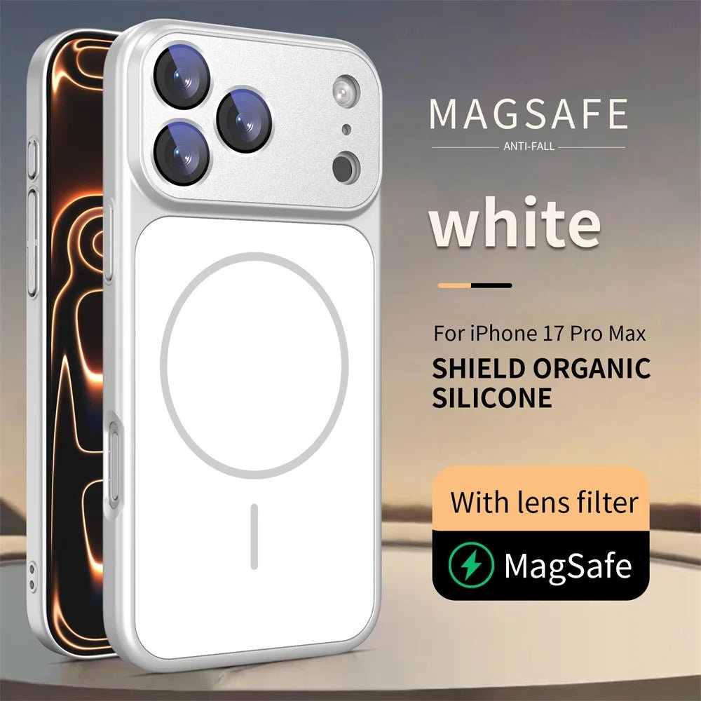 LuxeMag Orange Silicone Shield Case – Magnetic Camera Lens Protection for iPhone - The Armour Case