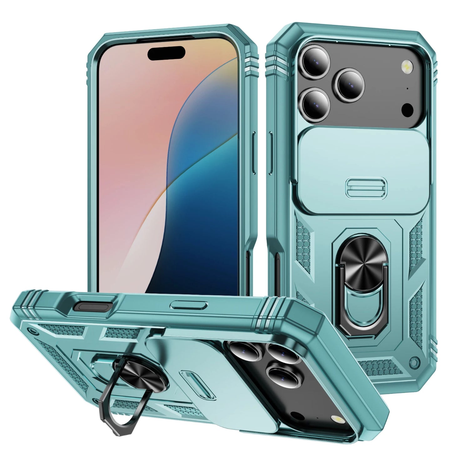 Robust Slide Camera iPhone Rugged Case with Stand