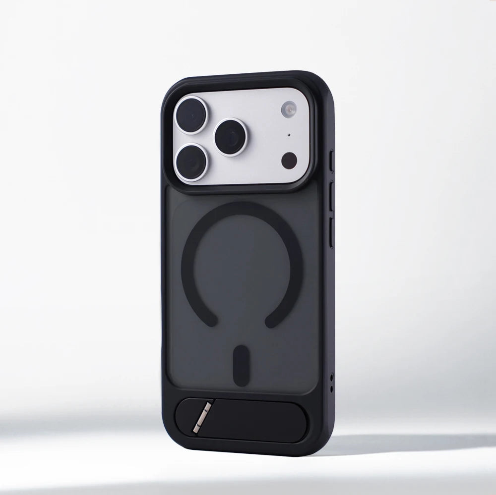 Aegis Matte Magnetic Armor Case With Integrated Stand For iPhone Protection