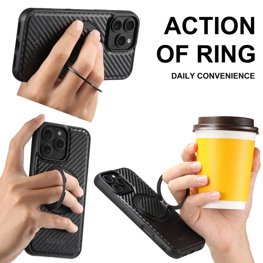 360° CarbonGuard Pro Magnetic Ring Armor for iPhone Case - The Armour Case