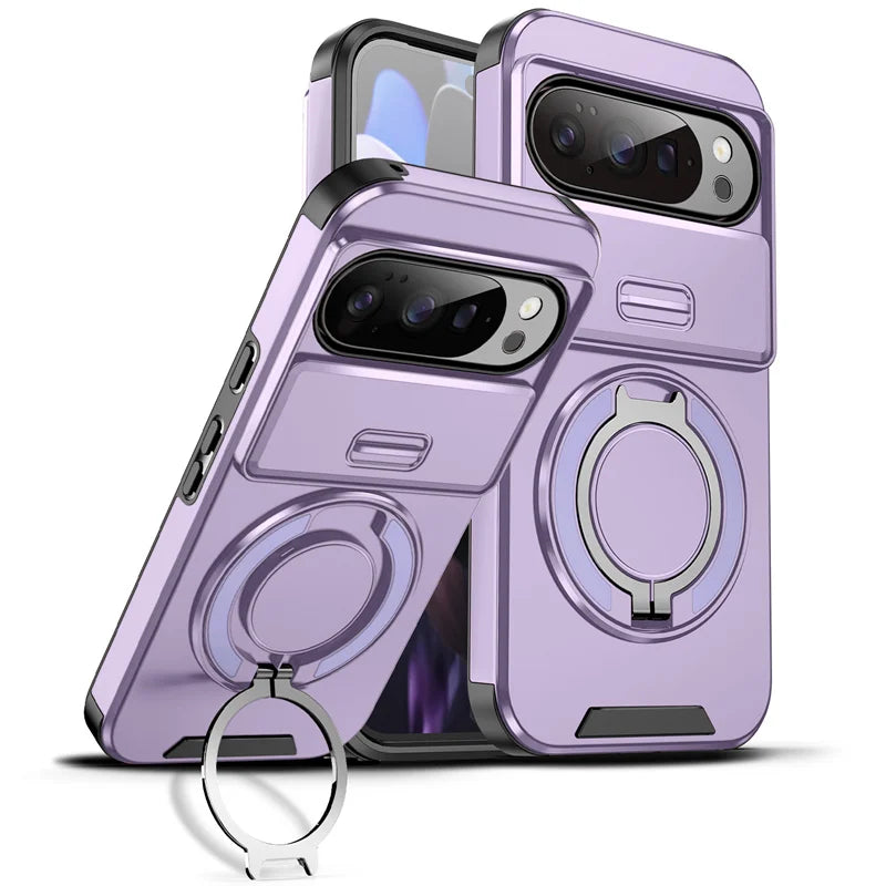 ArmorVault Google Pixel Pro Magnetic Ring Stand Shield Case Full Protection