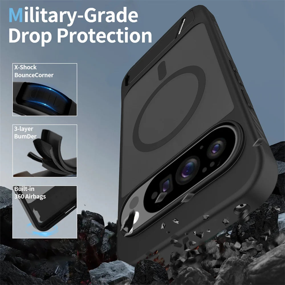 AeroShield Magnetic Google Pixel Armor Case – Anti-Yellow Clear Airbag Protection