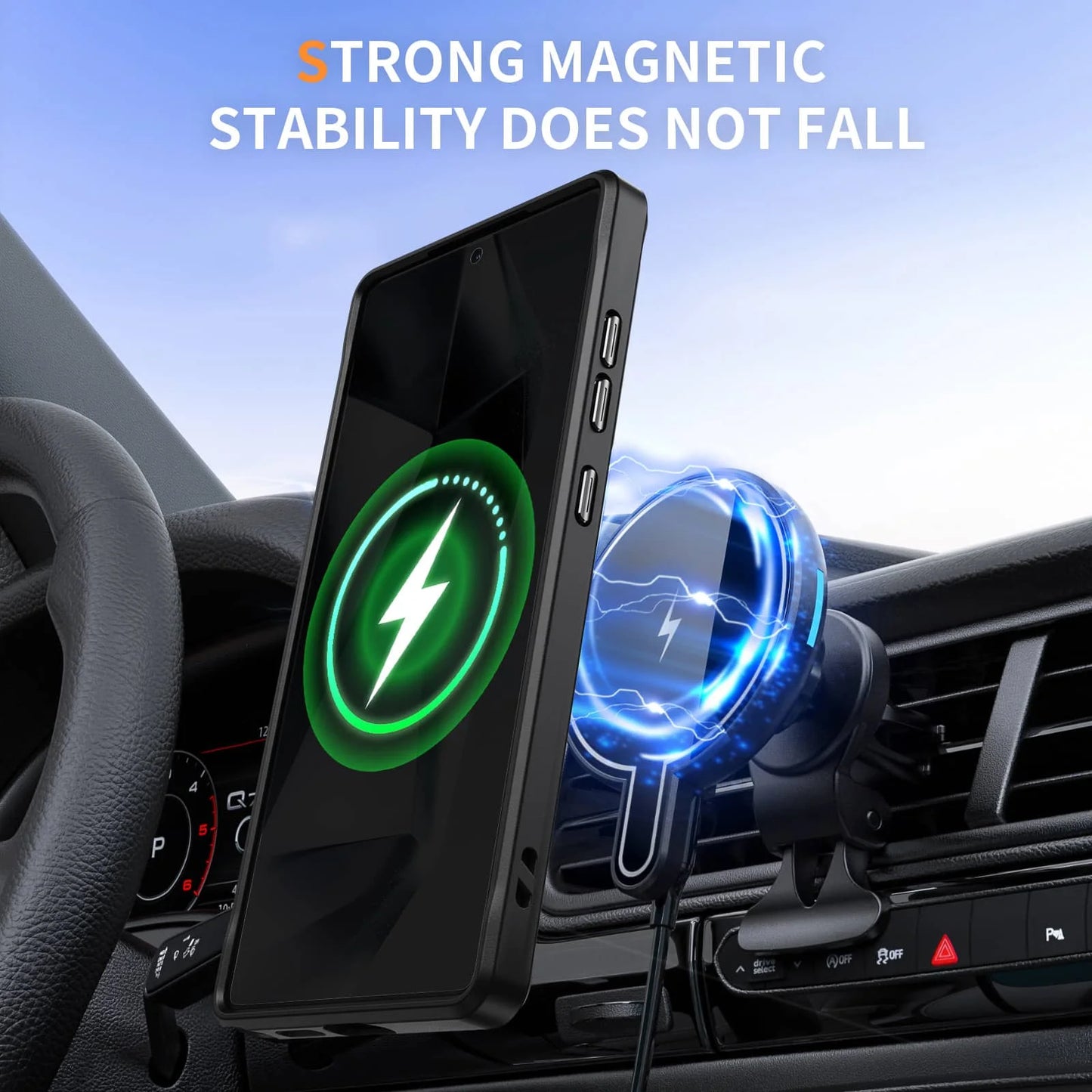 360° Magnetic Samsung Galaxy S23–S25 Ultra Case with Rotatable Ring