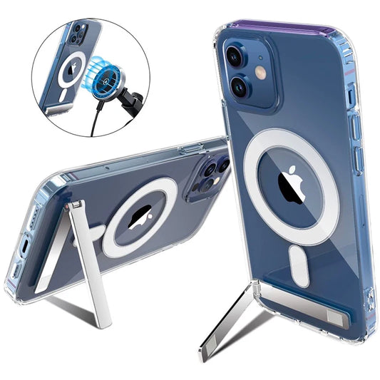 Premium Clear Magnetic Kickstand iPhone 17-Compatible Case with Stand
