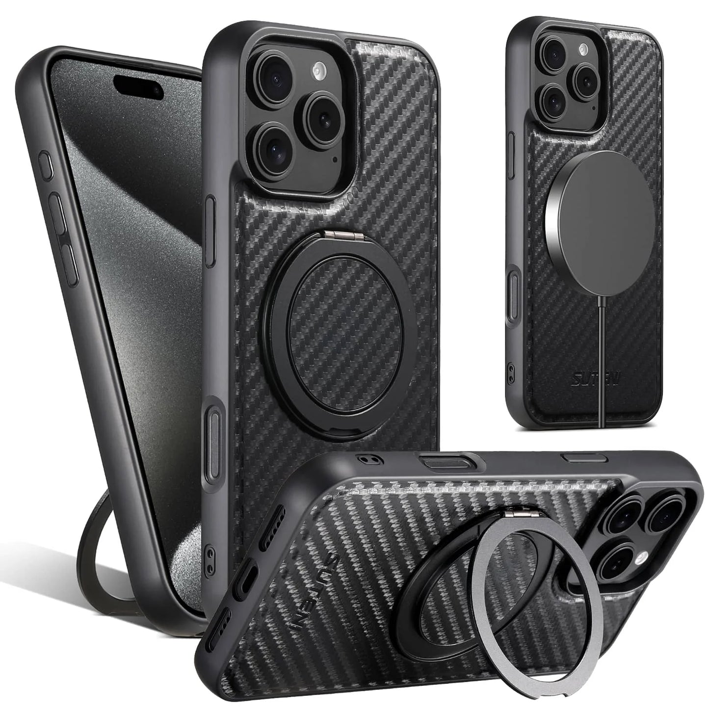 360° CarbonGuard Pro Magnetic Ring Armor for iPhone Case - The Armour Case