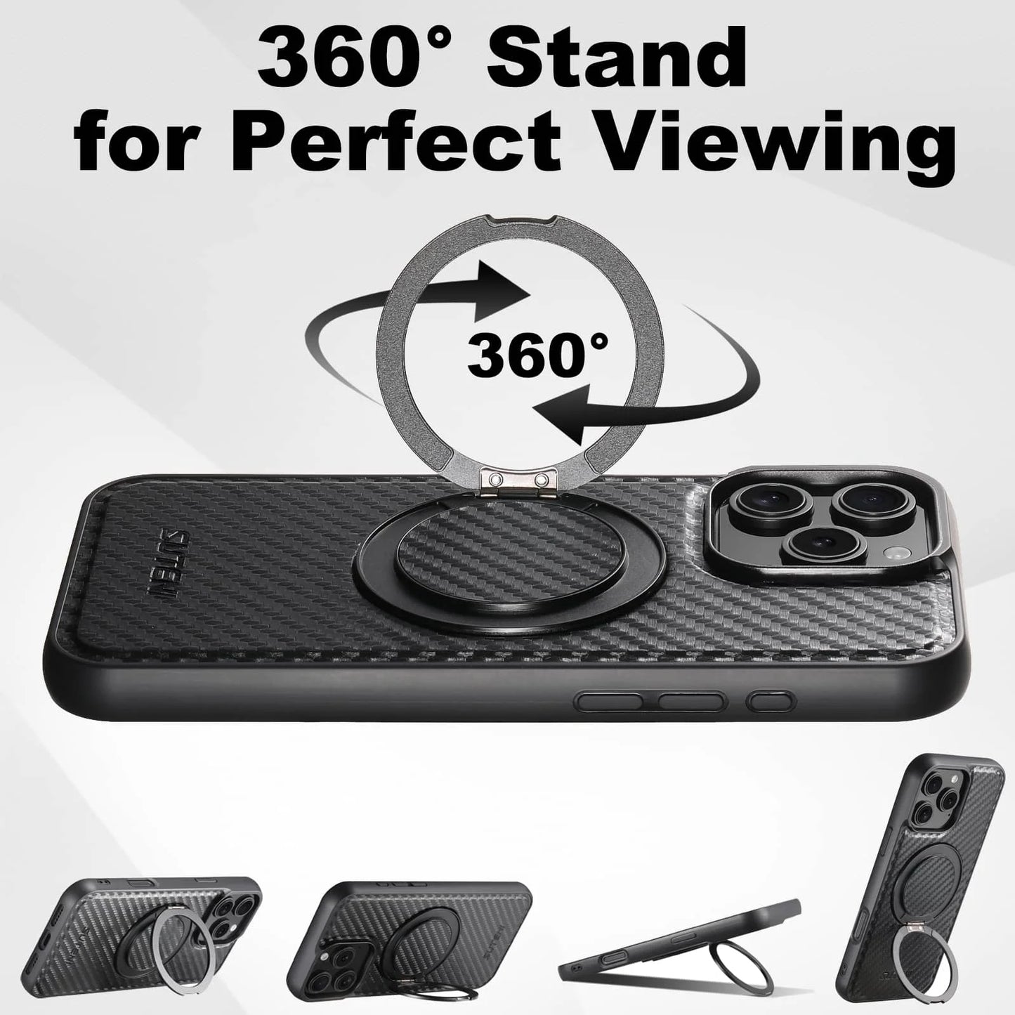 360° CarbonGuard Pro Magnetic Ring Armor for iPhone Case - The Armour Case