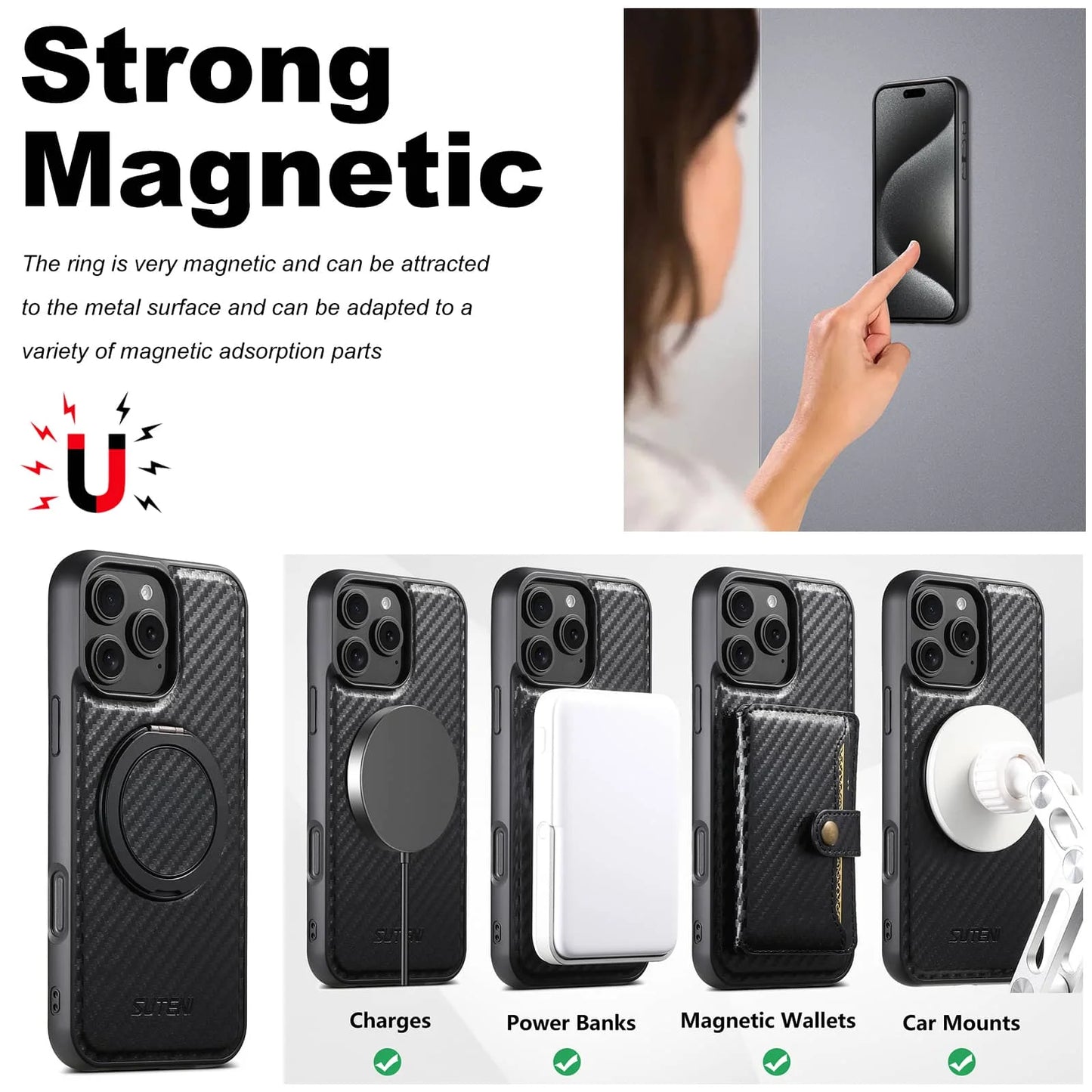 360° CarbonGuard Pro Magnetic Ring Armor for iPhone Case - The Armour Case