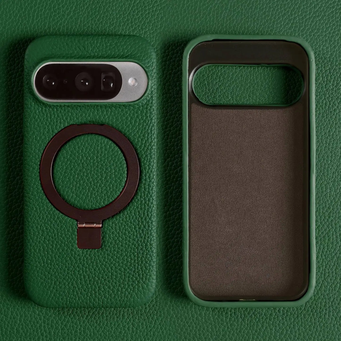 ArmourLux Magnetic Ring Stand Leather Google Pixel Case – Shockproof Grip Holder