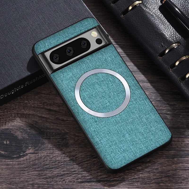 Premium Fabric Magnetic Slim Case Wireless Charging Cover For Google Pixel
