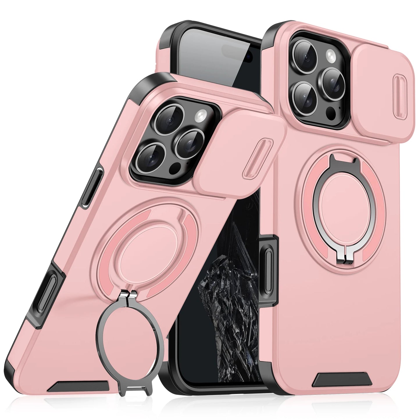 Heavy Duty Rugged Stand Slide Camera iPhone Case