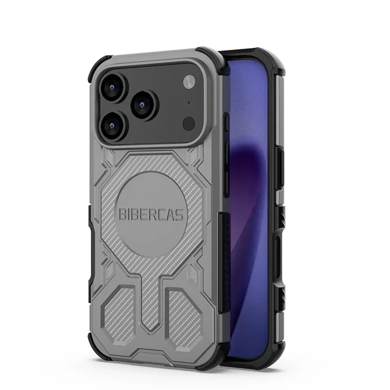 Onyx Reinforced Magnetic Armor Case With Integrated Stand For iPhone