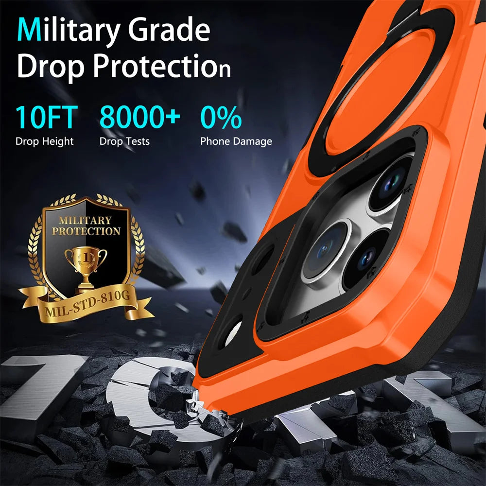 ShieldX Magnetic Armor Stand iPhone Case With Reinforced Anti Slip Grip