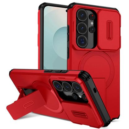 Premium Magnetic Sliding Window Bracket Case for Samsung Galaxy Phones