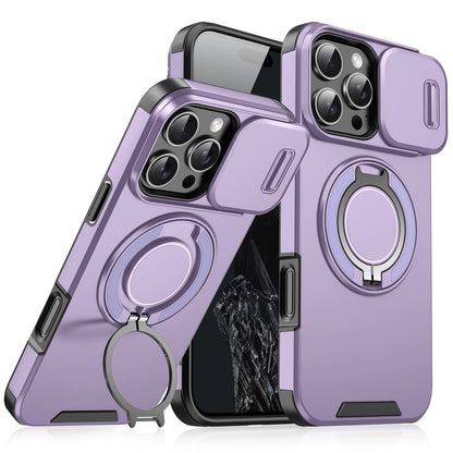 Heavy Duty Rugged Stand Slide Camera iPhone Case