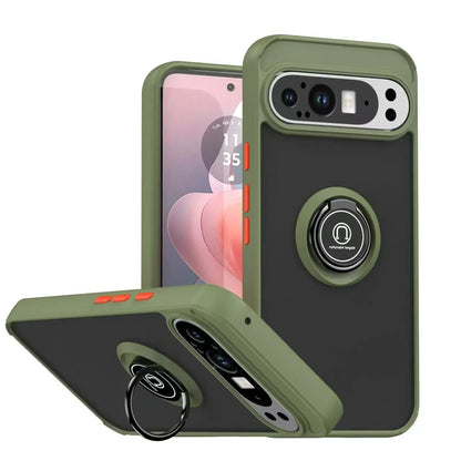 Matte Magnetic Armor Case With Ring Stand For Google Pixel