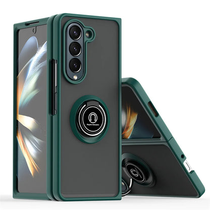 Matte Magnetic Rotating Ring Armor Case Built For Samsung Galaxy Z Fold