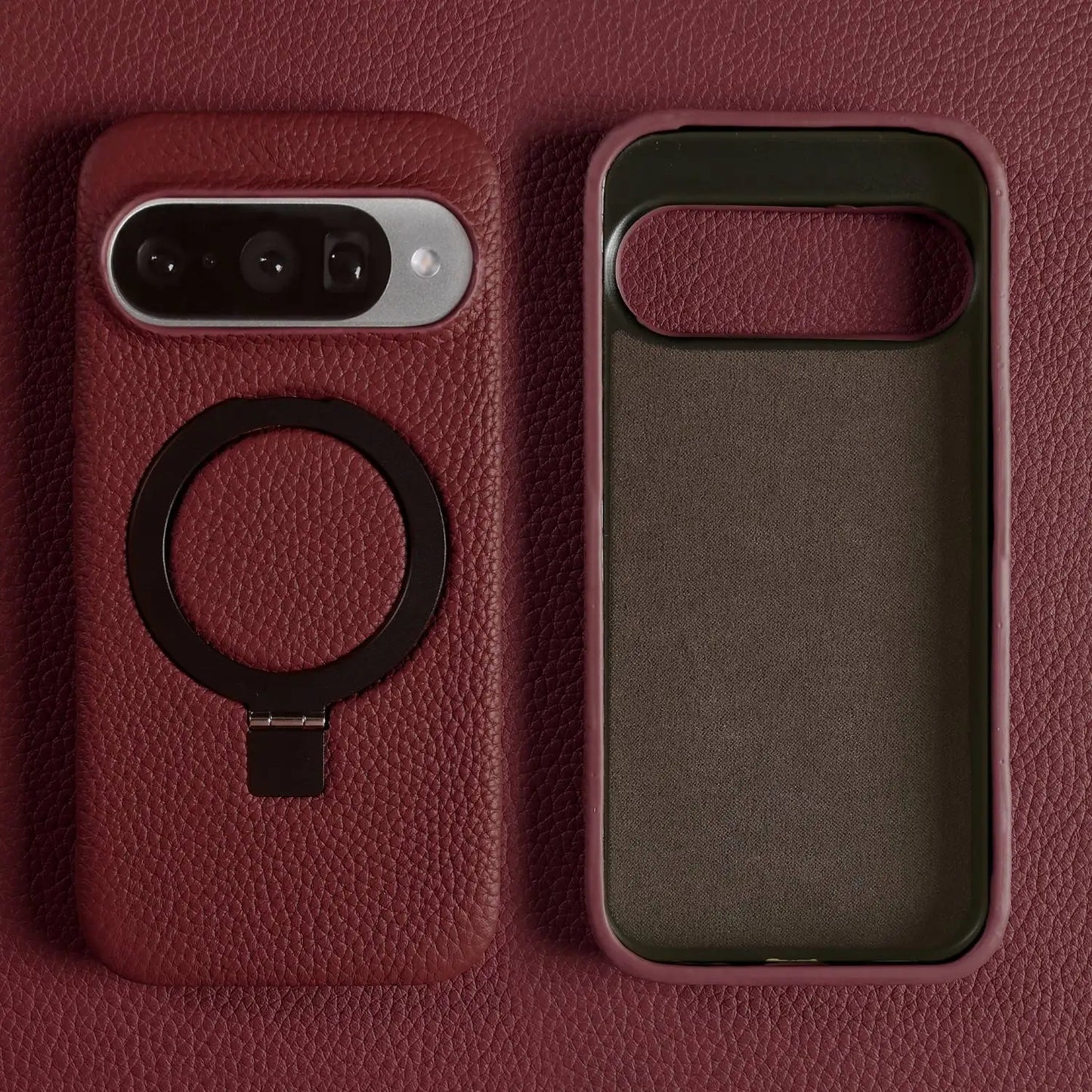 ArmourLux Magnetic Ring Stand Leather Google Pixel Case – Shockproof Grip Holder
