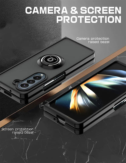 Matte Magnetic Rotating Ring Armor Case Built For Samsung Galaxy Z Fold