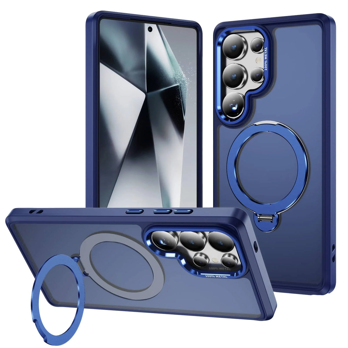 360° Magnetic Samsung Galaxy S23–S25 Ultra Case with Rotatable Ring