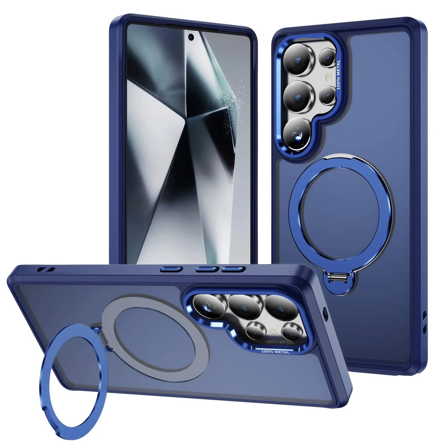360° Magnetic Samsung Galaxy S23–S25 Ultra Case with Rotatable Ring