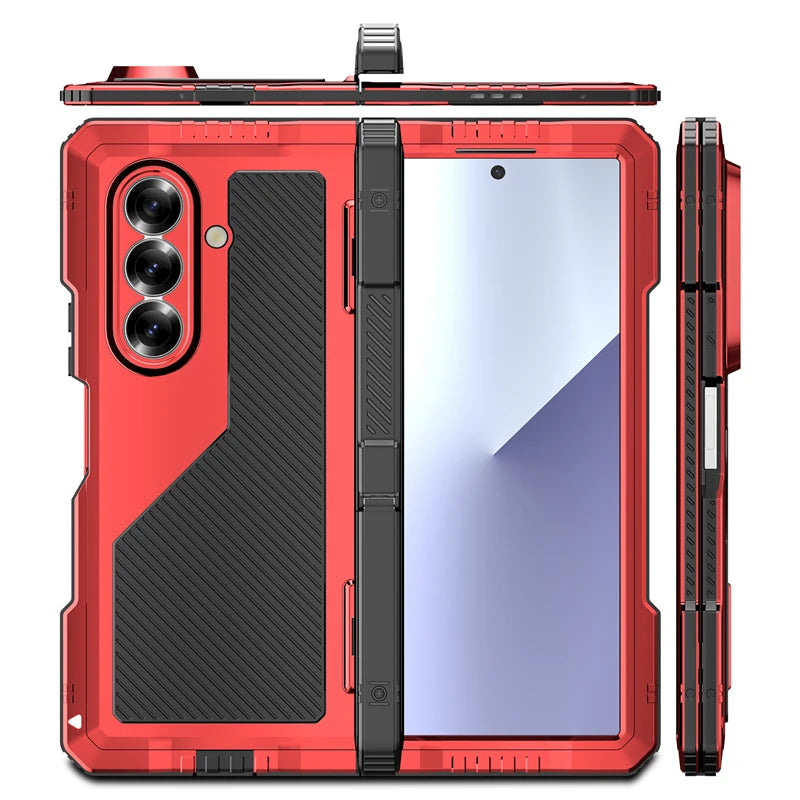 Heavy Duty Armor Aluminum Case With Kickstand For Samsung Galaxy Fold Flip