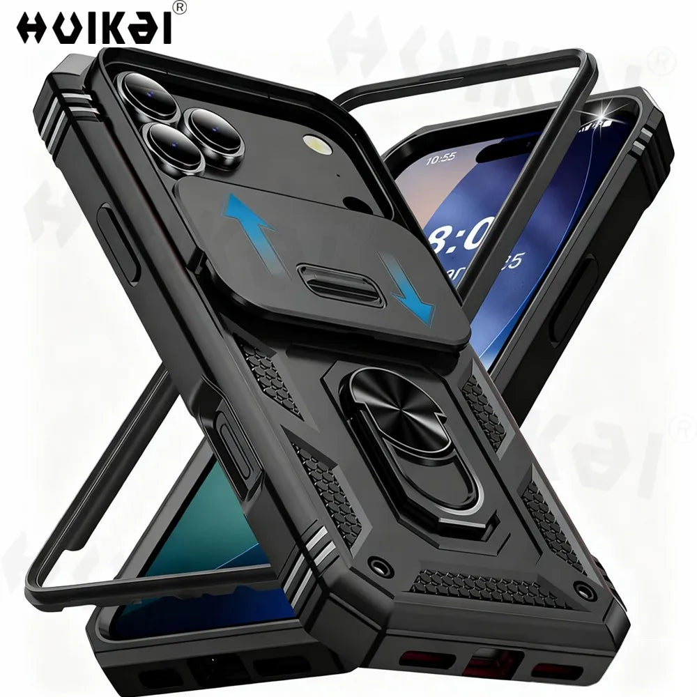 Robust Slide Camera iPhone Rugged Case with Stand