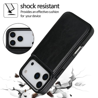 Rugged Magnetic Faux Leather Wallet Case With Secure Kickstand
