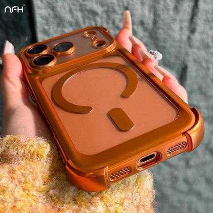 HaloRing Magnetic Matte Clear Bumper Case with Plated Frame Protection