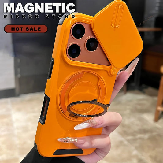 Heavy-Duty Rugged Armor Magnetic Kickstand Protective iPhone Case